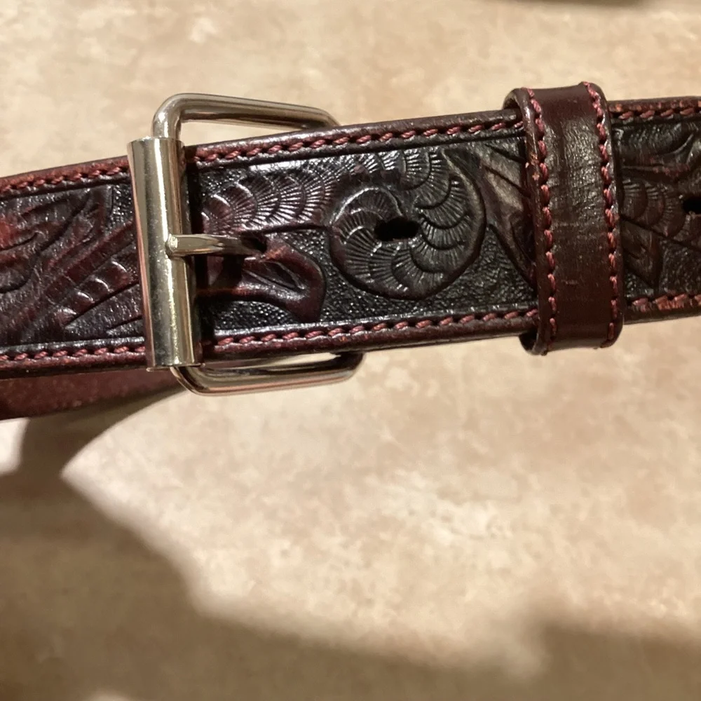 Brown Genuine Full Grain Leather Men’s Belt Size 34